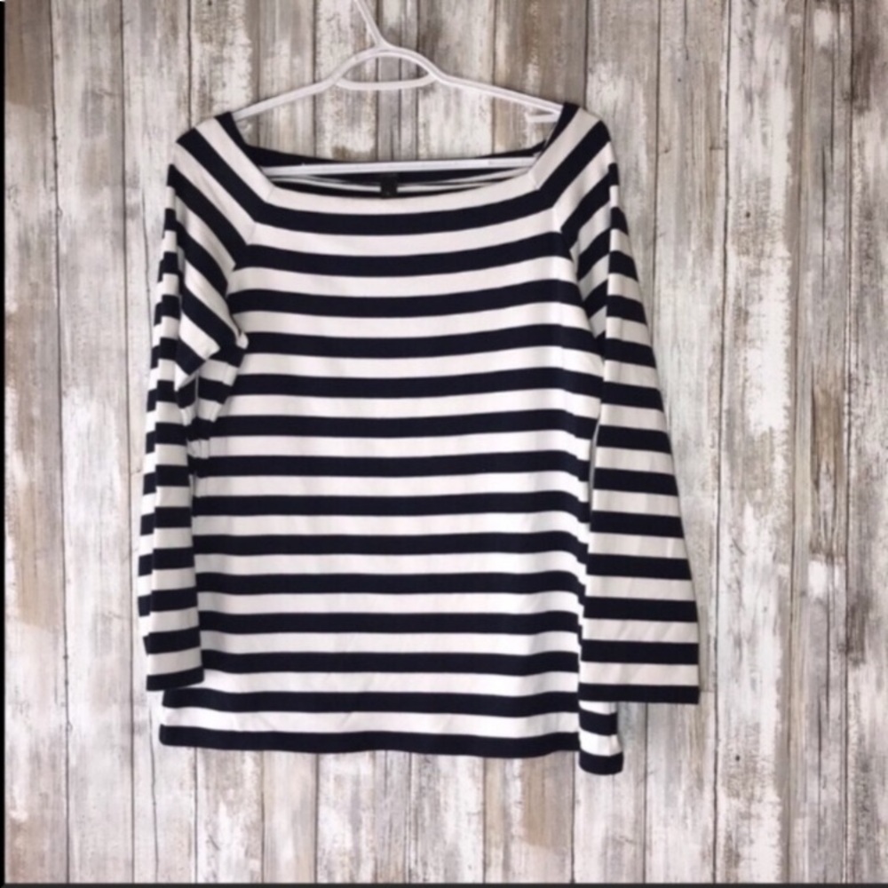 J. Crew Black Striped Blouse